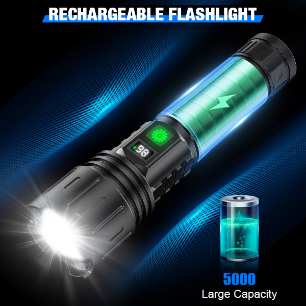 100000LM Super Bright Rechargeable Tactical LED Flashlight