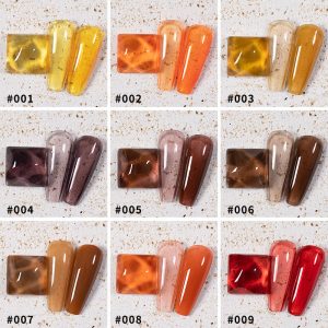9 Colors Amber Set Uv Gel Nail Polish Ice Penetration Soak Shining