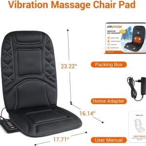 Car Massage Chair Pad Seat Cushion With 5 Vibration Motors