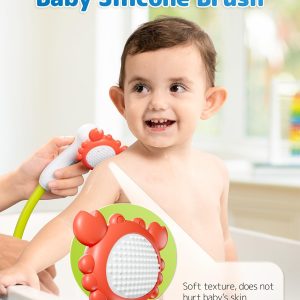Baby Bath Shower Head With Water Thermometer, 3-In-1 Rechargeable Bath Toys