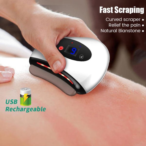 Electric Bianstone Gua Sha Massager With Compress And Vibration