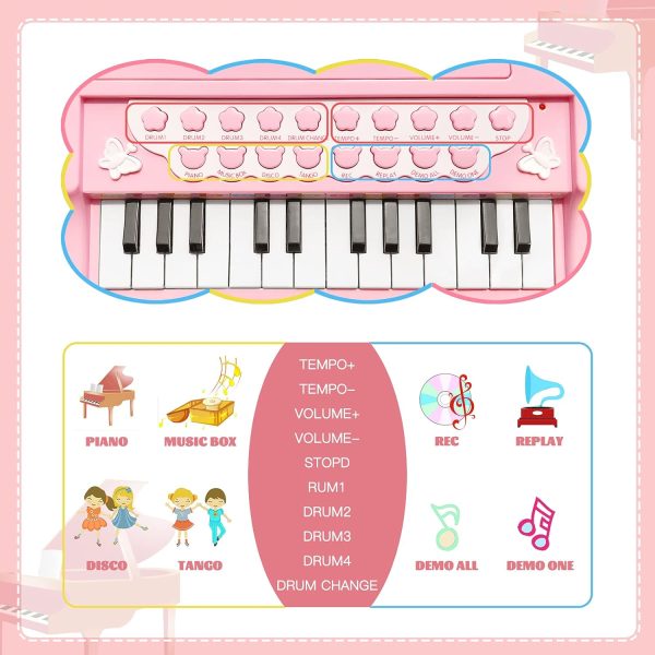 Love&Mini Piano Toy Keyboard For Kids Birthday Gift With Microphone
