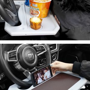 Car Table Wheel Laptop Universal Portable Eat Drink Seat Table Organizer