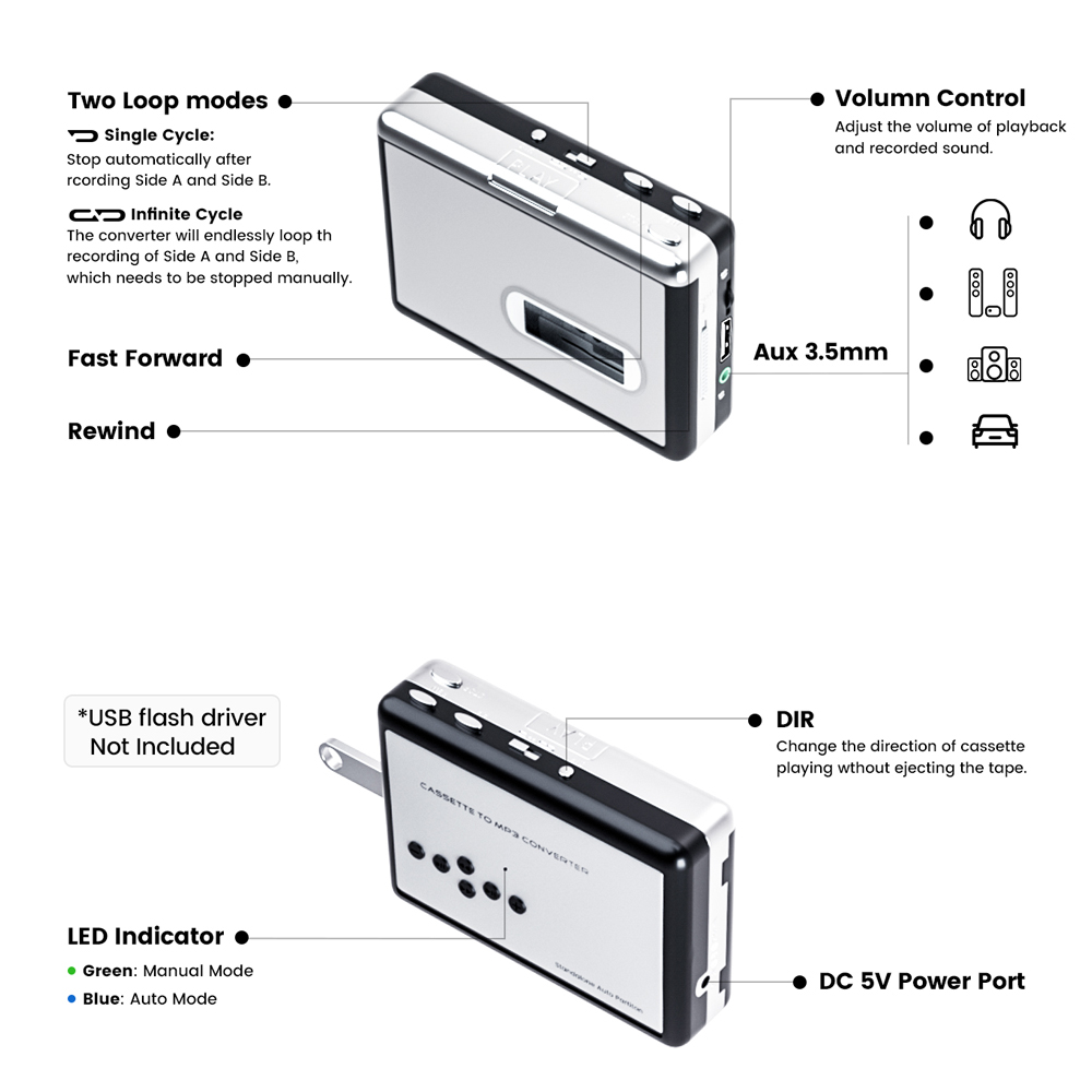 Cassette Tape To Usb Converter