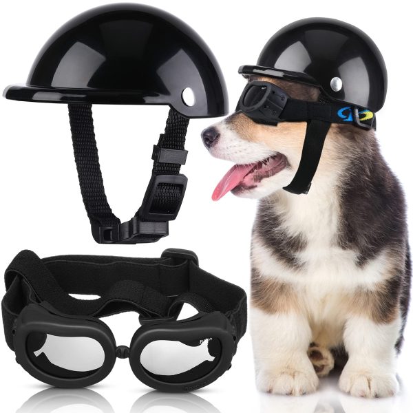 Dog Motorcycle Helmet And Goggles