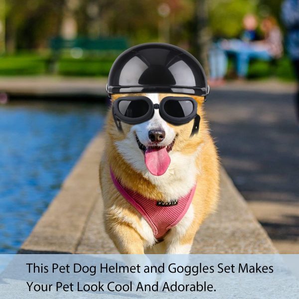 Dog Motorcycle Helmet And Goggles