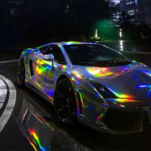Auto Car Plating Vinyl Holographic Wrap Film Rainbow Chrome Laser Sticker