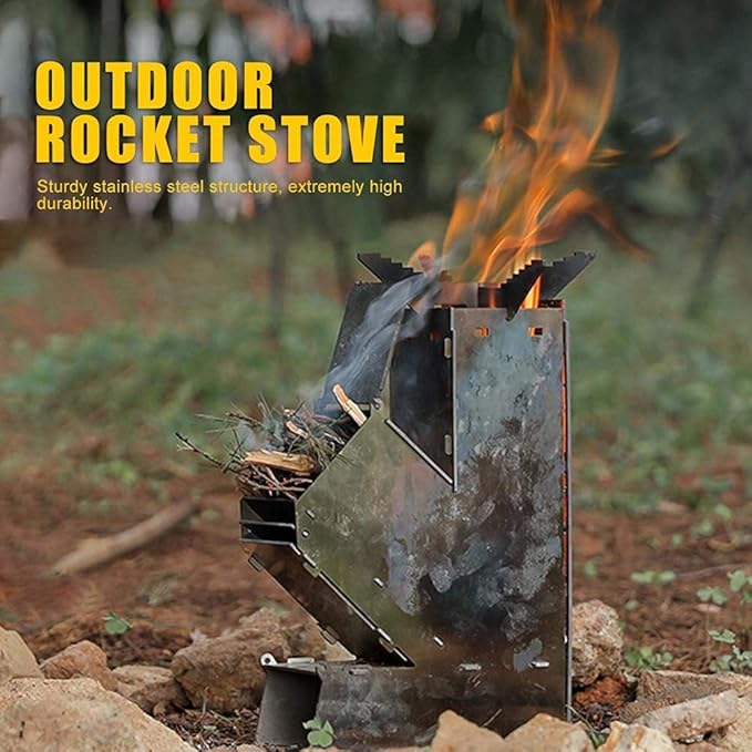 Portable Outdoor Rocket Wood Burning Stove Heater