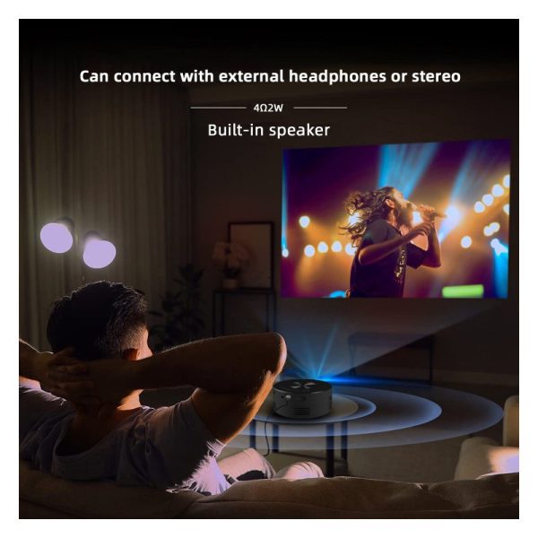 Yt200 Mini Projector Portable Lcd Video Movie Multimedia Player Led Beamer Projection Device Black