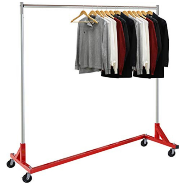 Large Portable Clothes Rolling Z Rack