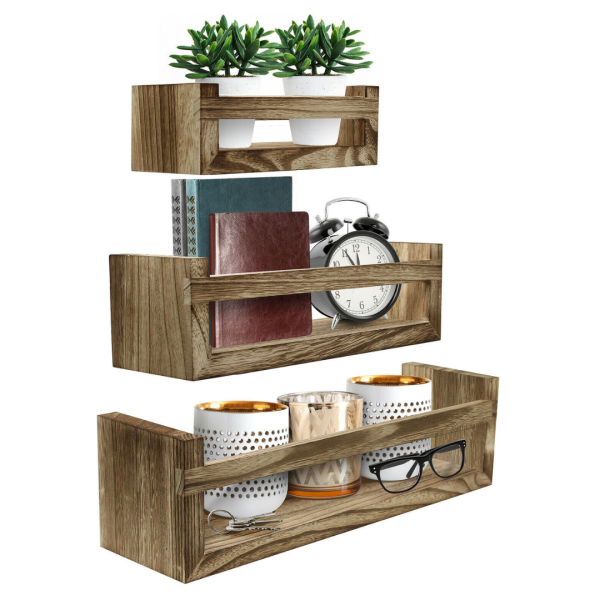 Premium Wall Mounted Floating Wooden Rustic Kitchen Shelves