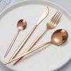 24Pcs Stainless Steel Cutlery Set - Rose Gold