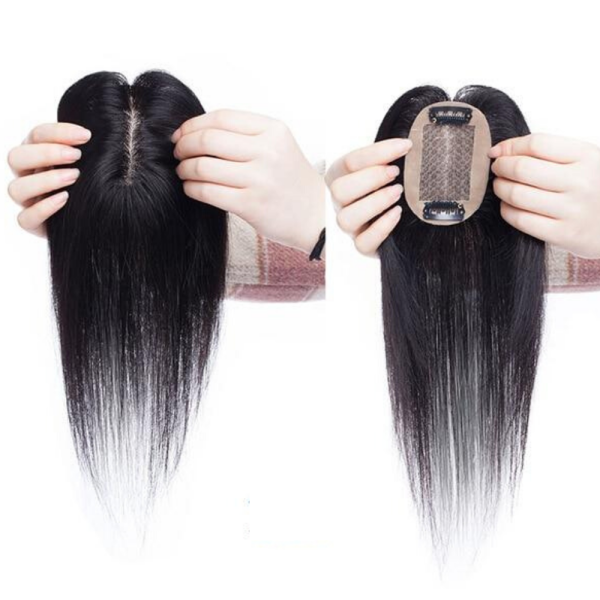 Human Hair Clip On Hair Topper Pieces For Women