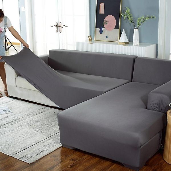 L-Shaped Stretch Sofa Covers, Chaise Lounge, Pet Protection, 145-185Cm.