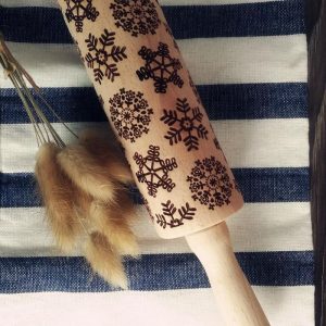 Decorative Holiday Embossed Christmas Rolling Pin