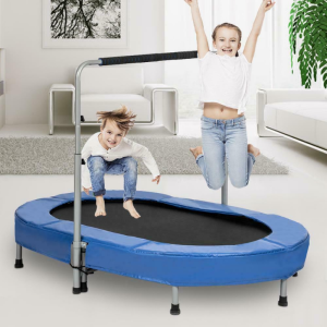 Small Foldable Fitness Workout Exercise Trampoline With Handlebar 56
