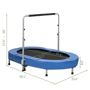 Small Foldable Fitness Workout Exercise Trampoline With Handlebar 56