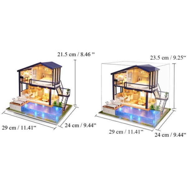 Modern Miniature Lighted Diy Dollhouse Kit