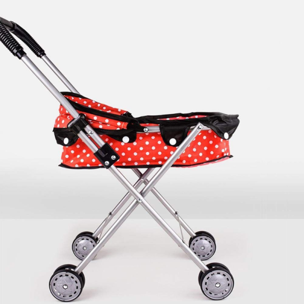 Lightweight Baby Doll Toy Stroller Carriage Red