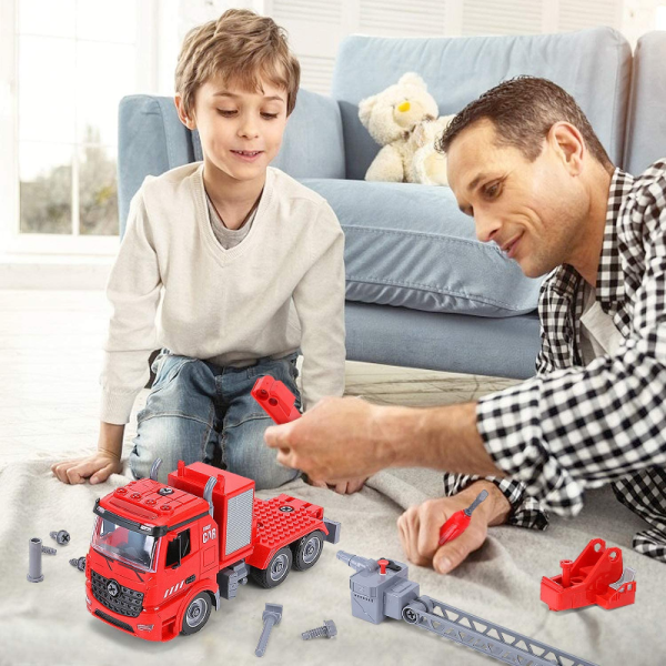 Realistic Kids Diy Fire Engine Truck Toy