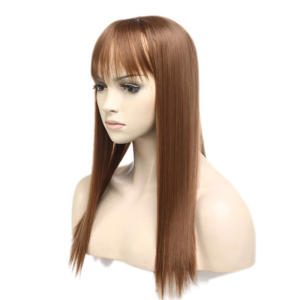 Women'S Natural Synthetic Clip On Hair Topper With Bangs