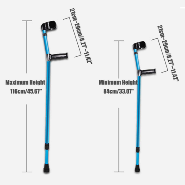 Lightweight Ergonomic Adjustable Forearm Crutches
