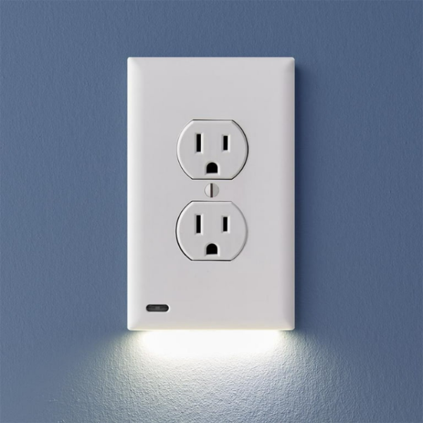 Double Wall Plug Socket Led Hallway Night Light Combo
