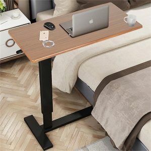 Adjustable C-Shaped Bedside Table With Wheels