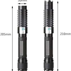 Hand-Held Flashlight Blue High-Power Adjustable Focus, Battery Rechargeable, Easy To Carry