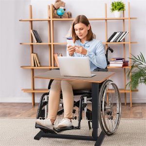 Adjustable C-Shaped Bedside Table With Wheels