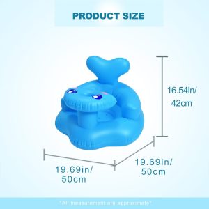 Baby Inflatable Seat, Pvc Folding Baby Chair For Sitting Up 3-12 Months,Portable Baby Floor Seats For Sitting Up, Baby Seats For Infants,Home And Travel (Light Blue)