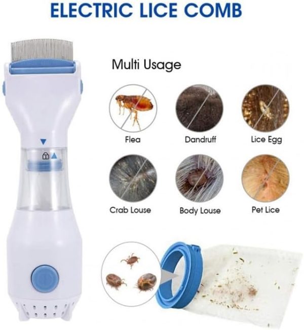 Electric Head Lice Vacuum Comb, Electric Comb Lice Removal, Head Lice Treatment, Electric Head Lice Comb, Hair Cleaner (Us,1Pcs)
