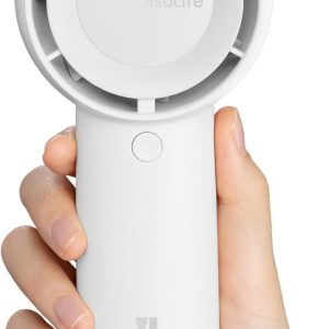 Jisulife Handheld Portable Turbo Fan [16H Max Cooling Time], 4000Mah Usb Rechargeable Personal Battery Operated Mini Small Pocket Fan With 5 Speeds For Travel/Outdoor/Home/Office - Brown