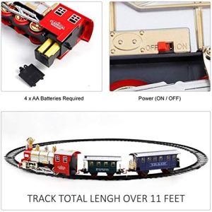 Classic Train Set With Smoke - Train Toys For Kids With Lights & Sounds, Locomotive Engine, Railway Kit Cargo Cars & 11 Feet Of Tracks