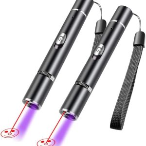 Wnzqk 2 Pcs Cat Toys Lazer Pointer Cat Toys Interactive For Indoor Red Laser Pointer For Dogs Pet Red Light Laser Remote Control Teaching Usb Flashlight Rechargeable(2 Pcs Pack, 2 Pcs Pack)