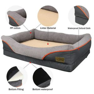 Large Waterproof Orthopedic Dog Bed With Soft Foam Cushion For Heavy- Comfort