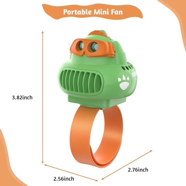 Kids Portable Fan With Wrist Strap,Dynamic Projection Personal Fan,Hands Bladeless Fan,360° Rotatable-Usb Rechargeable Fan For Camping/Study,3 Speeds,Perfect Summer Gifts For Kids (Green)