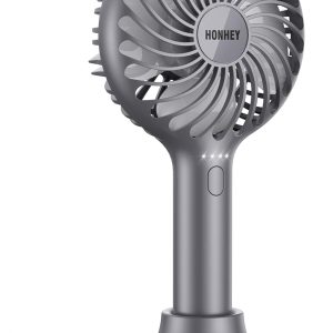 Honhey Handheld Fan Portable, Mini Hand Held Fan With Usb Rechargeable Battery, 4 Speed Personal Desk Table Fan With Base, 3-10 Hours Operated Small Makeup Eyelash Fan For Women Girls Kids Outdoor