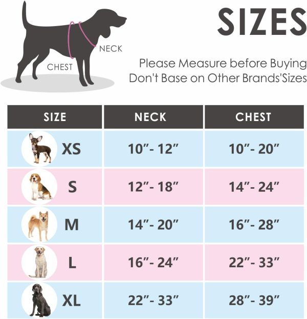 Phoepet No Pull Dog Harness, Reflective Adjustable Vest, With A Training Handle + 2 Metal Leash Hooks+ 3 Snap Buckles +4 Slide Buckles(L, Pink)