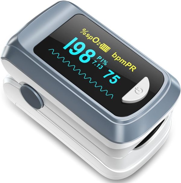 Fingertip Pulse Oximeter Blood Oxygen Saturation Monitor, Heart Rate And Fast Spo2 Reading Oxygen Meter With Led Screen 2 X Aaa Batteries And Lanyard
