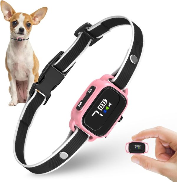 Ricivi Anti-Bark Collar For Small Dogs, No Shock Anti Barking Collars With 7 Sensitivities, 3 Adjustable Modes Beep & Vibration, Ip67 Waterproof - Effective & Humane Small Dogs Bark Collar-Rose Pink