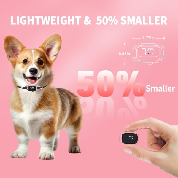 Ricivi Anti-Bark Collar For Small Dogs, No Shock Anti Barking Collars With 7 Sensitivities, 3 Adjustable Modes Beep & Vibration, Ip67 Waterproof - Effective & Humane Small Dogs Bark Collar-Rose Pink