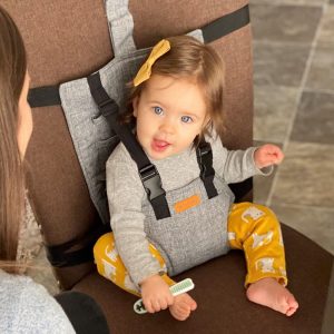 Liuliuby Travel Essential Harness Seat - Travel High Chairs For Babies - Portable High Chair For Travel Baby Essentials - Baby Travel Gear, Travel Booster Seat For Table, Portable Highchair For Baby