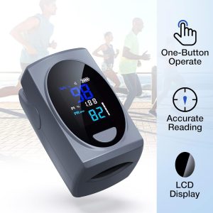 Pulse Oximeter Fingertip, Digital Blood Oxygen Saturation Monitor For Heart Rate Monitor And Spo2 Levels, Portable Lcd Pulse Oximeter (Batteries Included)