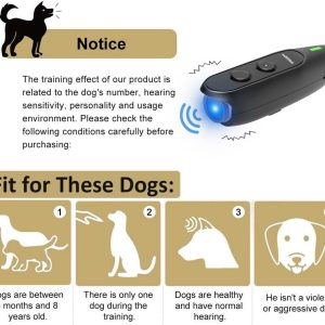 Anti Bark Device For Dog-Variable Frequency Ultrasonic Dog Bark Deterrent Rechargeable 2 In 1 Dog Barking Control Device Handheld Dog Training Tool Barking Behavior Trainer 16.4 Ft Range 100% Safe