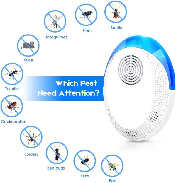 Ultrasonic Pest Repeller, 6 Pack Pest Repellent Ultrasonic Plug In, Insect Repellent Indoor Electronic Bug Repellent Plug In For Mosquitos, Ants, Roaches, Bug, Mouse