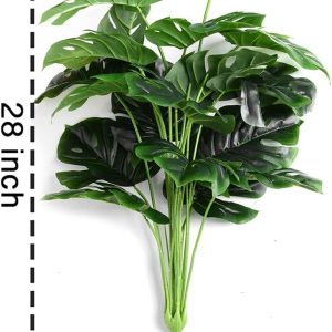 Artificial Palm Plants Leaves Faux Turtle Leaf Monstera Tropical Large Palm Tree Leaves Outdoor Uv Imitation Leaf