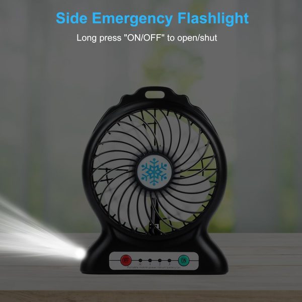 Portable Fan Rechargeable With Battery,3 Speeds Mini Desk Fan, Small Fans Portable Type-C Fan Quiet For Home,Outdoor, Excise,Travel,Office, Complimentary Type-C Cable (Blcak)