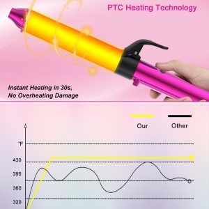 Rotating Curling Iron Automatic Curling Irons 1 1/4 Inch Automatic Hair Curler Rotating With Long Barrel For Beach Waves 1.25