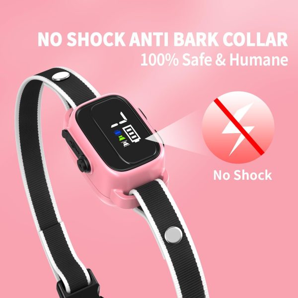 Ricivi Anti-Bark Collar For Small Dogs, No Shock Anti Barking Collars With 7 Sensitivities, 3 Adjustable Modes Beep & Vibration, Ip67 Waterproof - Effective & Humane Small Dogs Bark Collar-Rose Pink